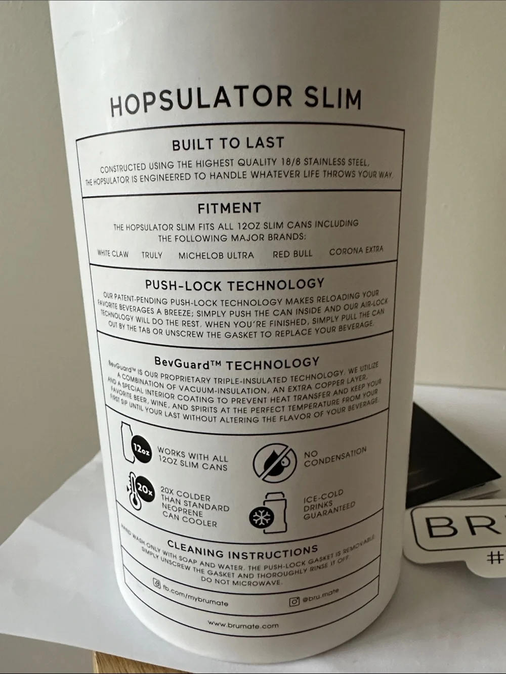 Brumate 12oz Hopsulator Slim Can Cooler in Red Velvet